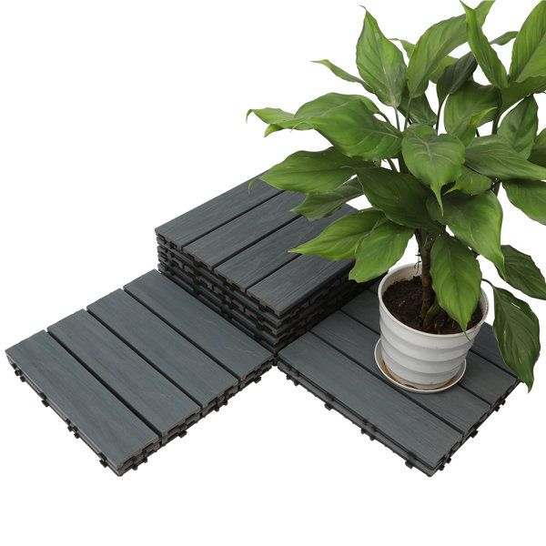 Famobay 12" X 12" Composite Interlocking Deck Tiles Wayfair